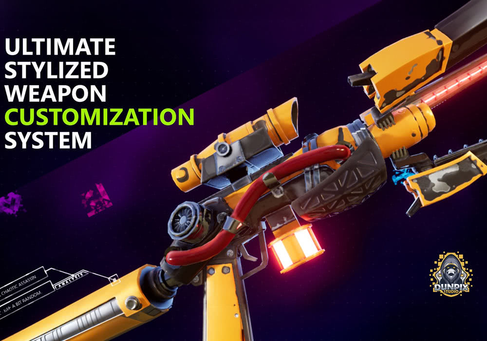 UE5.5～5.6虚幻蓝图 Dunpix Ultimate Weapon Customization System 未来风格武器定制系统-云鲸网