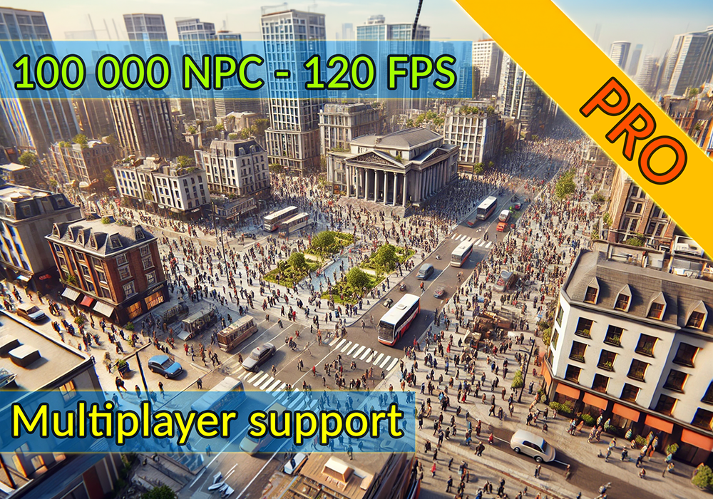 UE4.27～5.7虚幻插件 World Director NPC PRO – Massive NPC Simulation with Multiplayer & Optimization v2.2.4 大型多人游戏角色模拟优化工具-云鲸网