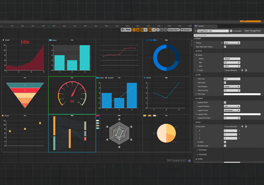 UE5.5～5.7虚幻5插件 SimpleCharts v4.0 运行时柱状曲线折线雷达饼状图表工具-云鲸网