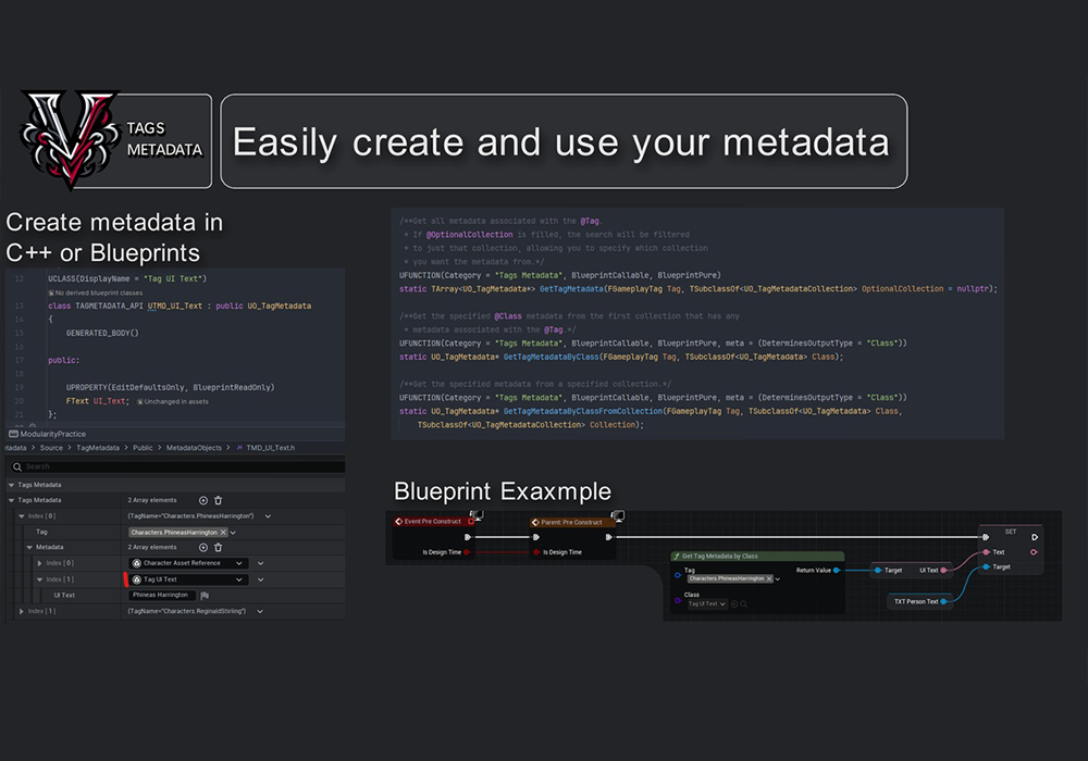 UE5.5～5.7虚幻5插件 Tags Metadata v1.3 任何类型变量与游戏玩法标签关联工具-云鲸网