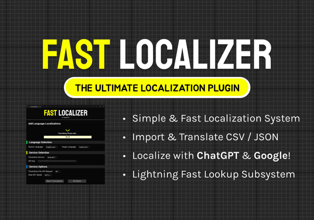 UE4.27～5.6虚幻插件 Fast Localizer v1.25.1(31) 快速本地化多语言翻译工具-云鲸网